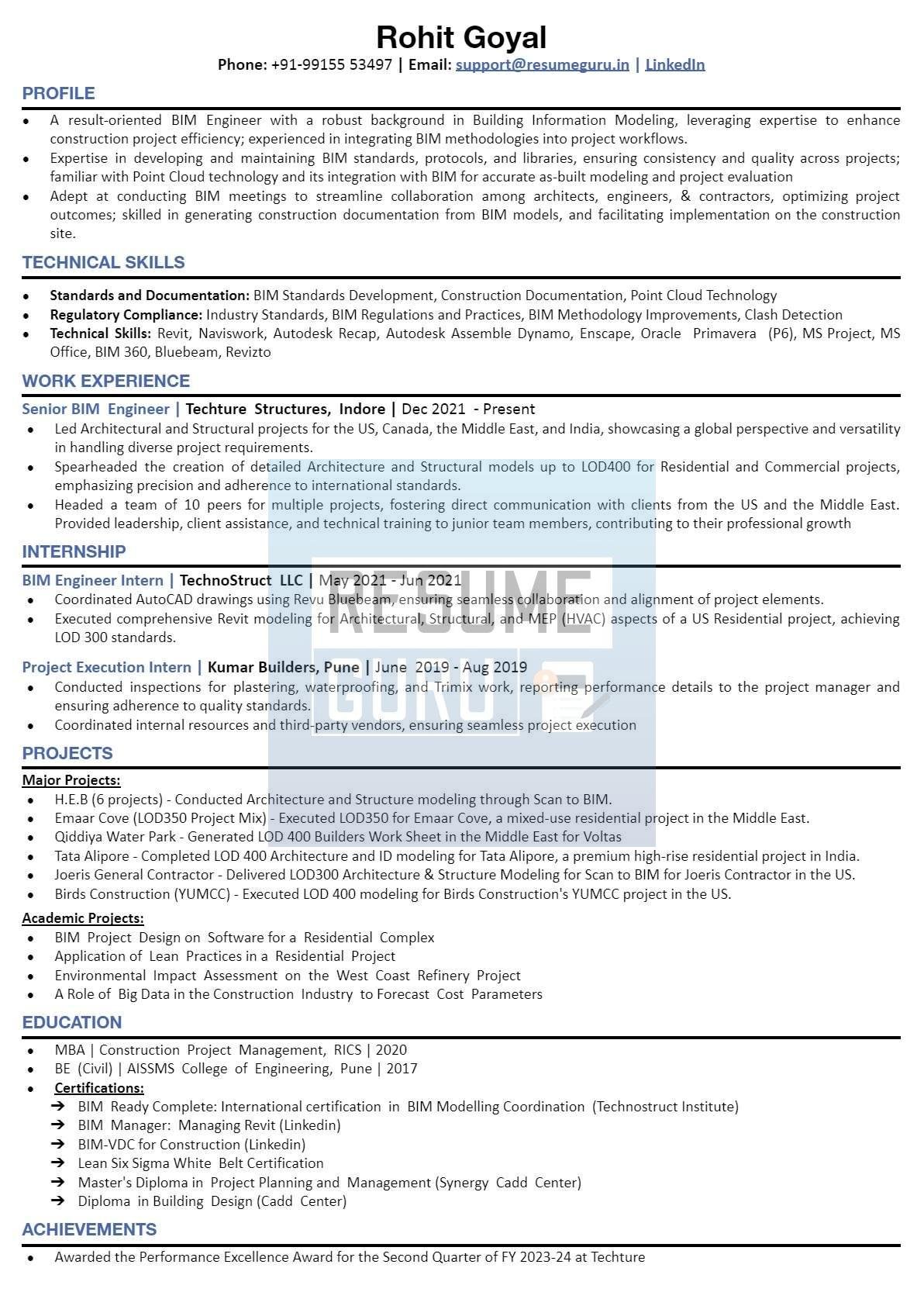 Fresher BIM Engineer Resume_1