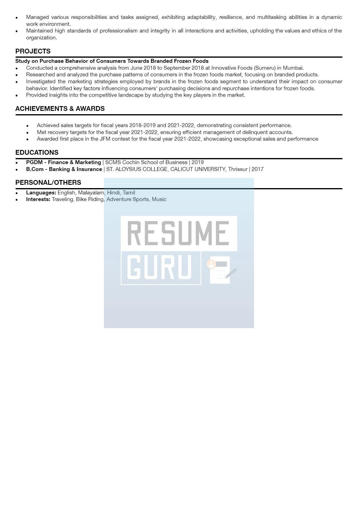 Mid-Level Banking, Branch Manager Resume Sample_2