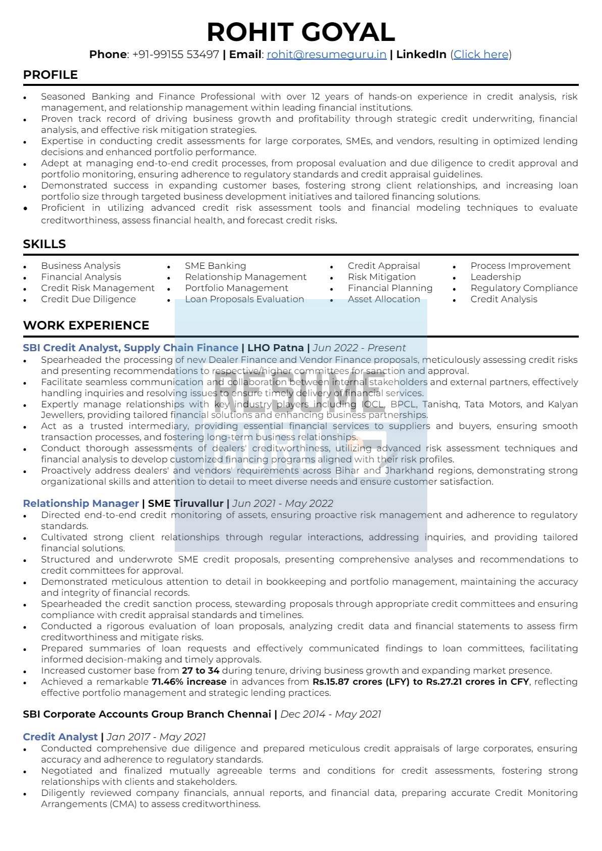 Mid-Level Banking and Credit Analyst Resume_1