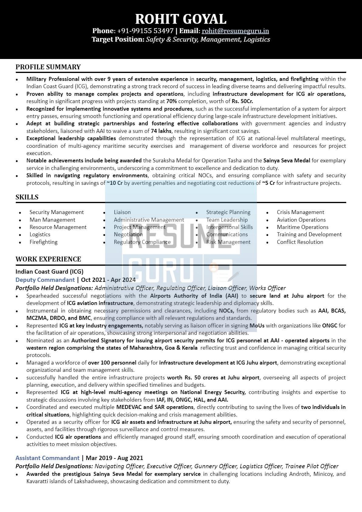 Mid-Level Military Professional seeking transfer to Corporate_1