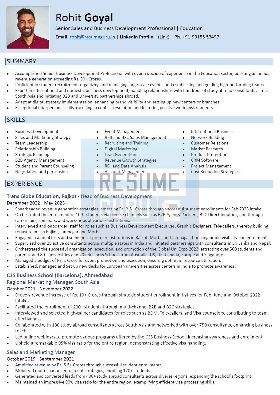 Senior-Level Business Development International Resume Sample_1