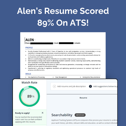 ResumeGuru ATS Resume Writing Score