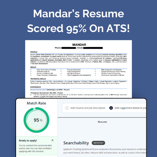 ResumeGuru ATS Resume Writing Score