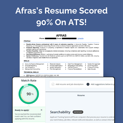 ResumeGuru ATS Resume Writing Score