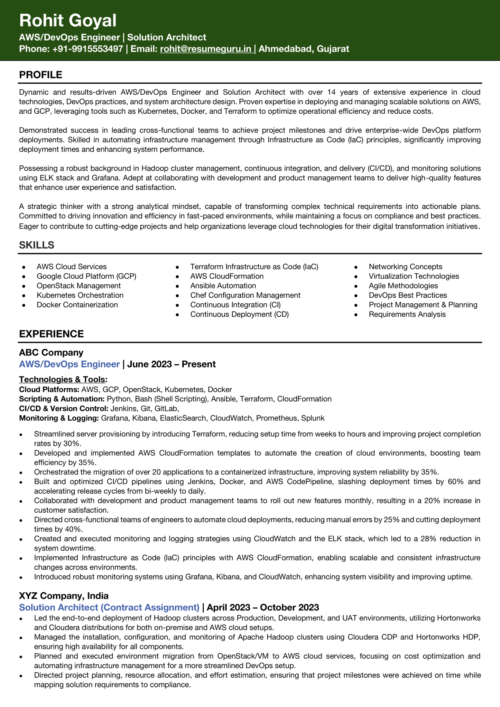 DevOps Resume Example and Sample