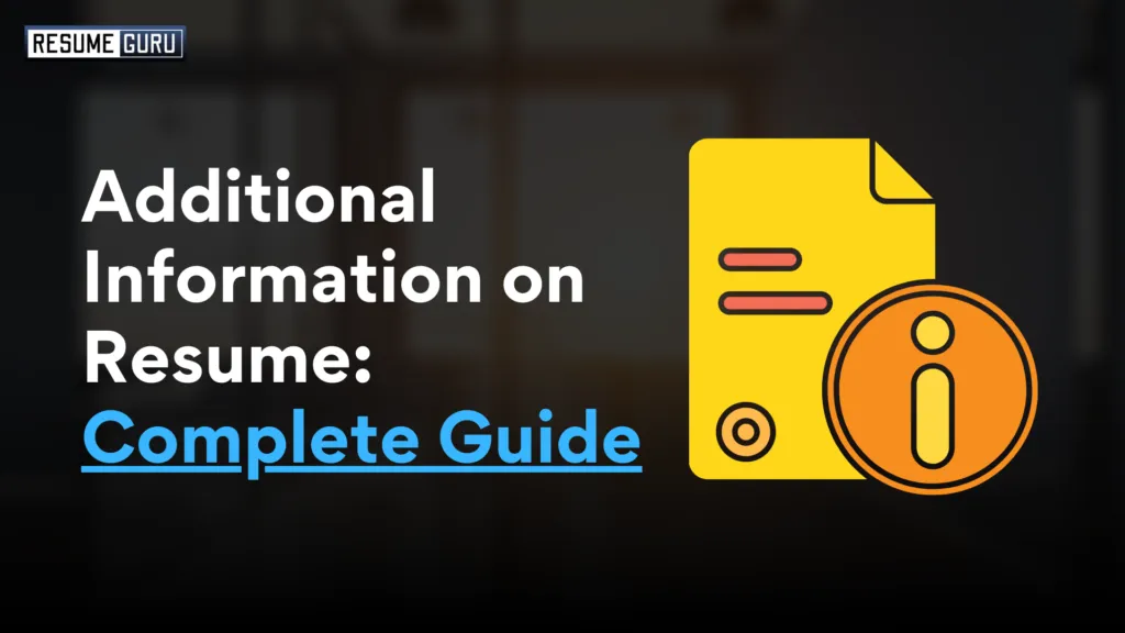 Additional information on Resume