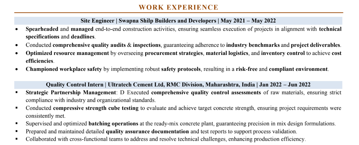 how to add internship in resume