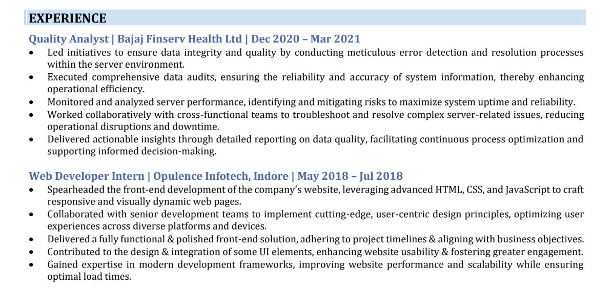 how to add internship in resume