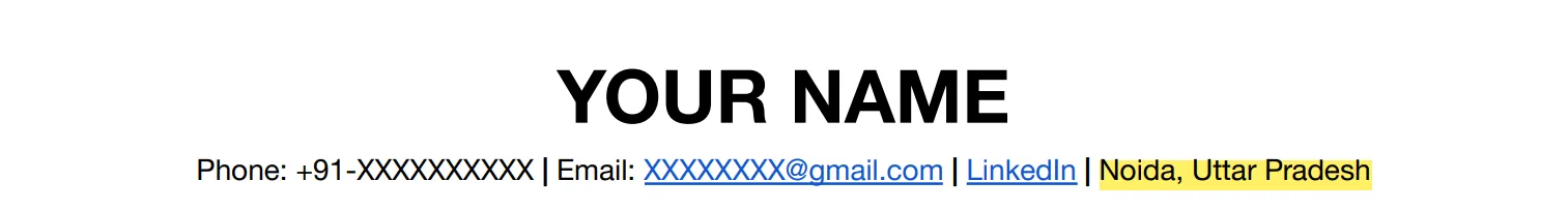 personal information in resume