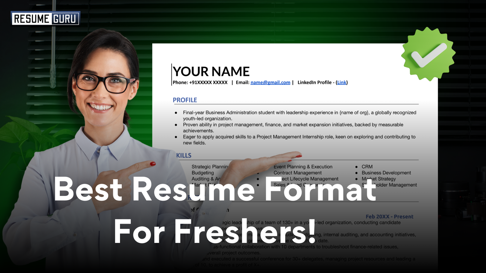 fresher resume format for job interview