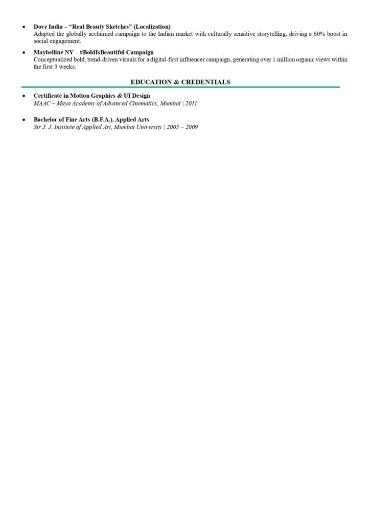 art director resume samples